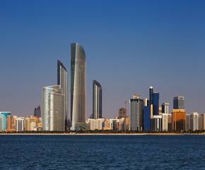 Fototapeta na wymiar The Corniche Road West as seen from Marina Mall, Abu Dhabi, UAE
