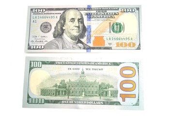 Back and Front of an American 100 Dollar Bill