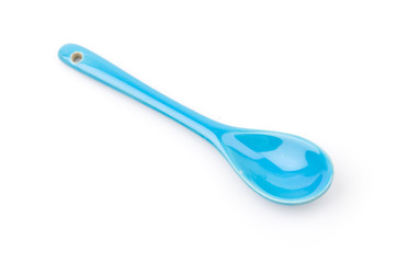 blue spoon isolated white background