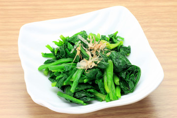 The spinach which was boiled