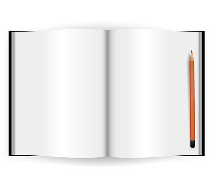 Note book with pencil.