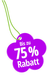 Bis zu 75 % Rabatt