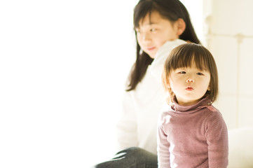 Two girls Japanese relaxing indoors