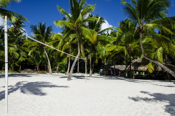 Active recreation on the Caribbean islands, volleyball