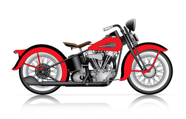 Fototapeta premium red classic motorcycle