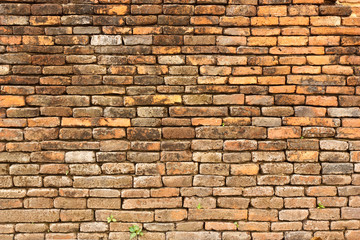 Background of old red brick wall pattern texture