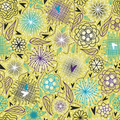 Abstract flower background seamless pattern
