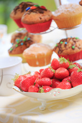 muffins and strawberries