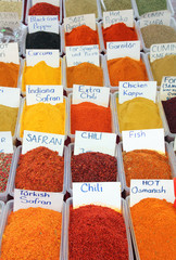 variety of spices on turkish market