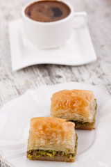 baklava and turkish coffee