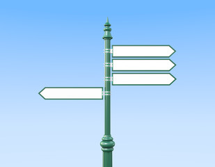 Classic Sign Post with Signs sky