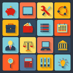 Flat set of modern vector icons .