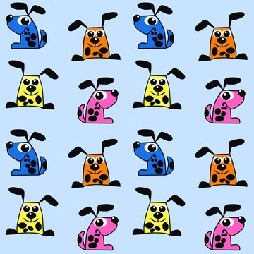 seamless dog pattern background