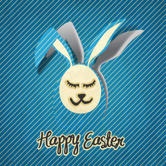 Happy Easter postcard vector illustration - bunny eggs
