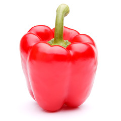Red sweet bell pepper isolated on white background cutout