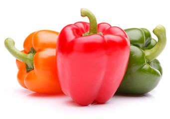 Sweet bell pepper isolated on white background cutout