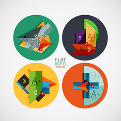Flat infographic banner design concepts in circle