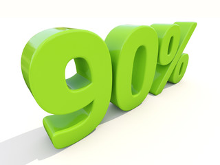 90% percentage rate icon on a white background