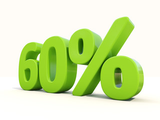 60% percentage rate icon on a white background