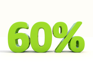 60% percentage rate icon on a white background