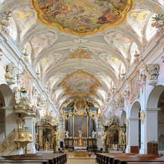 Interior of St. Emmeram's Basilica in Regensburg, Germany
