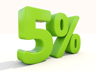 5% percentage rate icon on a white background
