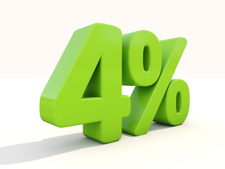 4% percentage rate icon on a white background