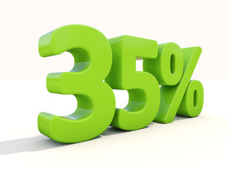 35% percentage rate icon on a white background