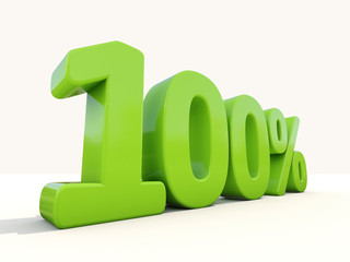 100% percentage rate icon on a white background