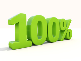 100% percentage rate icon on a white background