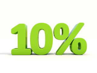 10% percentage rate icon on a white background