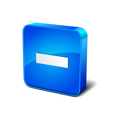 Negative 3d Round Corner Blue Vector Icon Button