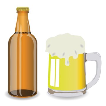 bottle and mug of beer