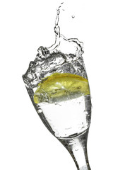 Slice of lemon in Glass