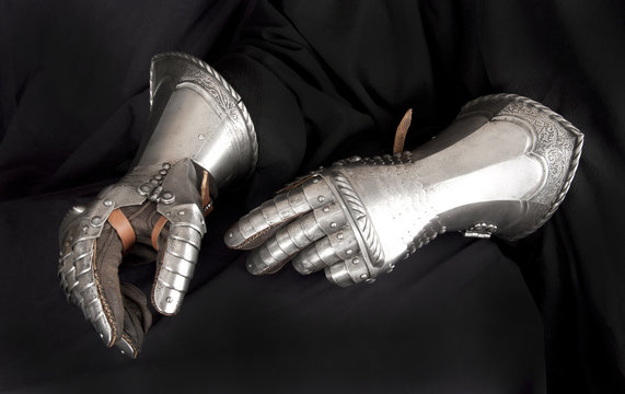 Fototapeta Knight's metal glove