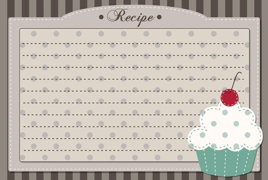 Retro cupcake recipe card