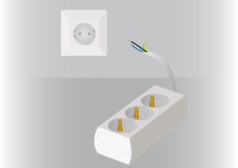 Steckdose und Verl&auml;ngerung