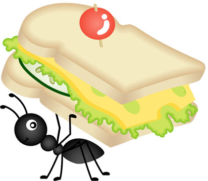 recommend clip art: Ant Carrying Cheese Sandwich