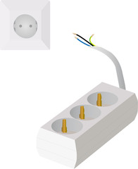Steckdose und Verl&auml;ngerung