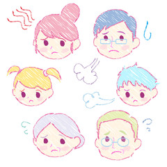 家族表情困る_手描き