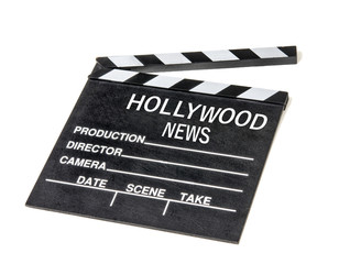 Naklejka premium Showbiz gossip news clapperboard symbol