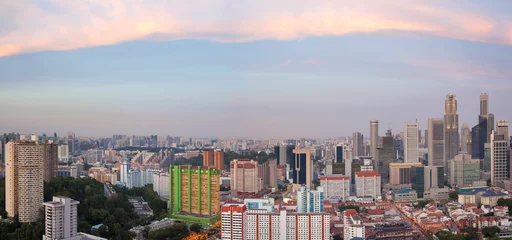 Gordijnen Singapore Chinatown Cityscape Panorama © jpldesigns