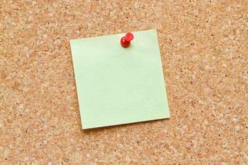 blank note on a cork board