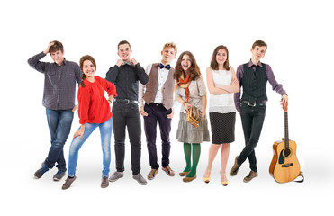 Fototapeta premium Happy smiling young people group