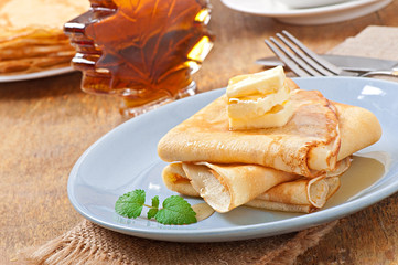 Pancakes with maple syrup