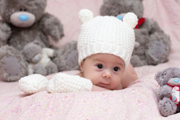 Cute funny infant baby with toy
