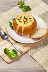 Broccoli cheese and bacon soup