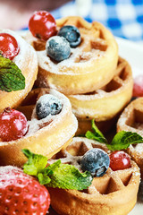 Waffles with fresh berries