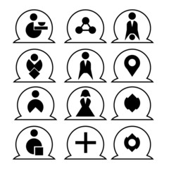 Black and white icons for business projects and sites