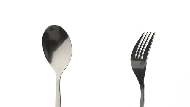 Rotating fork and spoon, loop-ready, HD 1080p